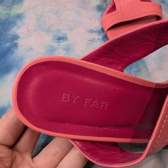 By Far Pink open Toe Mules Women Size 36 - Picture 3 of 7
